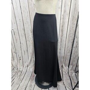Chetta B 12 Black Silk Mermaid A-Line Maxi Skirt Formal Evening Gown Designer NW